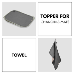 Topper for changing mat and towel in one
