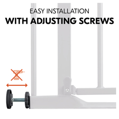 Pressure fit gate with adjusting screws
