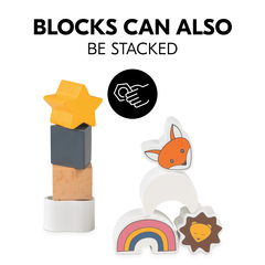 Blocks can be stacked on top of each other