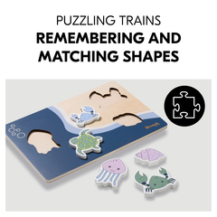 Puzzling trains remembering and matching shapes