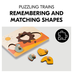 Puzzling trains remembering and matching shapes